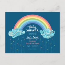 Invitations colorées Rainbow Baby Shower
