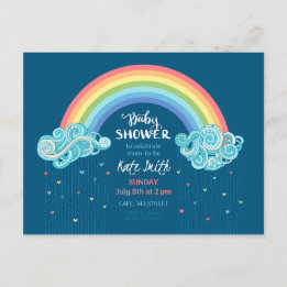 Invitations colorées Rainbow Baby Shower
