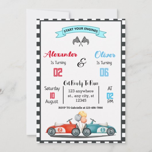 invitations conjointes pour les fêtes d'anniversai (Devant)