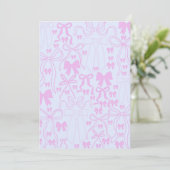 Invitations Coquette Baby shower Bow rose Bow (Debout devant)