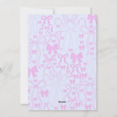 Invitations Coquette Baby shower Bow rose Bow (Dos)