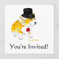 Invitations Corgi de chapeaux