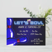 Invitations cosmiques de partie de bowling de (Debout devant)