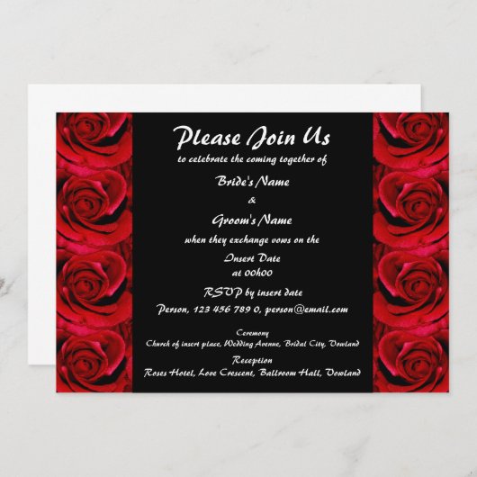 Invitations - coutume noire rouge spéciale (Devant / Derrière)