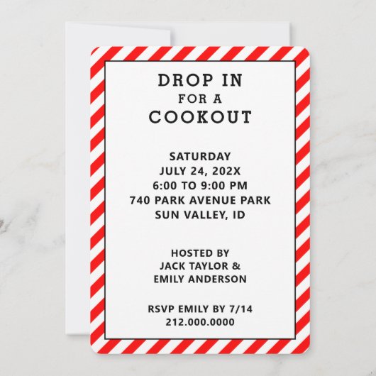 Invitations créatives de BBQ de cuisine (Dos)
