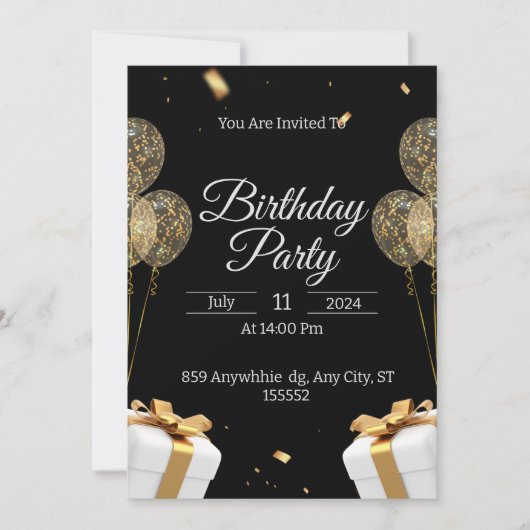 Invitations créatives et uniques à la fête d'anniv (Devant)