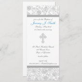 Invitations croisées élégantes de baptême de (Devant / Derrière)