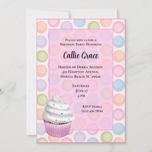 Invitations Cupcake (Devant)