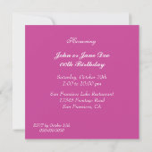 Invitations Customisées à la fête d'anniversaire (Dos)
