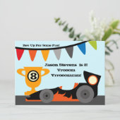 Invitations customisées d'anniversaire de voiture (Debout devant)