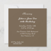 Invitations customisées de fête d'anniversaire (Dos)