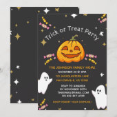 Invitations customisées de la fête d'Halloween pou (Devant / Derrière)