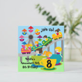 Invitations customisés d'anniversaire de parc (Debout devant)