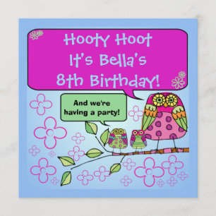 Invitations customisés par anniversaire de hibou