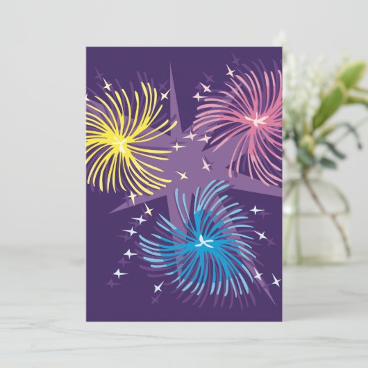 Invitations d'affichage Fireworks (Debout devant)