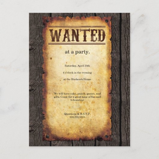 Invitations d'affiches Recherchées (Devant)