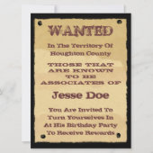 Invitations d'affiches Recherchées à la Western Th (Devant)