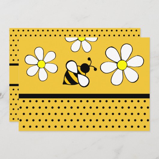 Invitations Daisy Bee (Devant / Derrière)