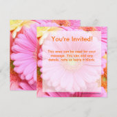 Invitations Daisy - Gerber Daisy rose (Devant / Derrière)