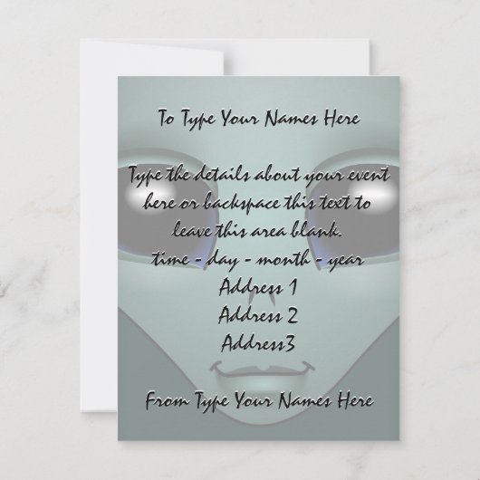 Invitations d'Aliens Personnalisé Cute Alien Art R (Dos)