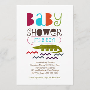 Invitations d'Alligator Baby Shower