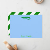 Invitations d'alligator/ Cartes pour notes (Devant/Arrière en situation)