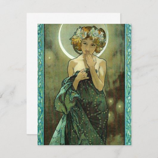 Invitations d'Alphonse Mucha Clair De Lune (Devant / Derrière)