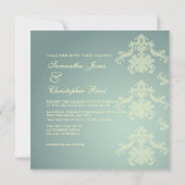 Invitations Damas + bleu argenté/mariage (Dos)