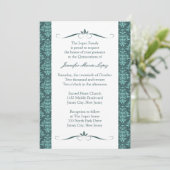 Invitations Damask Quinceanera (Debout devant)