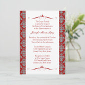 Invitations Damask Quinceanera (Debout devant)