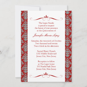 Invitations Damask Quinceanera