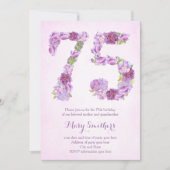 invitations dame 75e anniversaire, invitations lav (Devant)