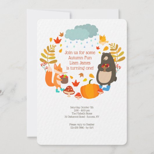 Invitations d'amis d'automne (Devant)