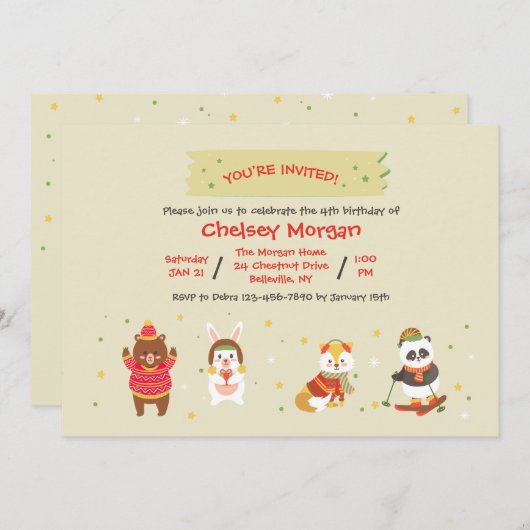 Invitations d'amis d'hiver (Devant / Derrière)