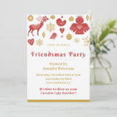 Invitations d'amis Noël Or nordique (Debout devant)