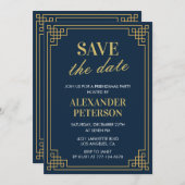 Invitations d'amis Sauvez la date Marine (Devant / Derrière)