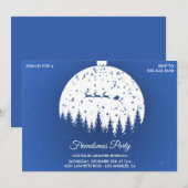 Invitations d'amis Vintage Blue Père Noël traîneau (Devant / Derrière)