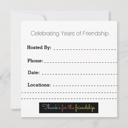 Invitations d'amitié (Dos)