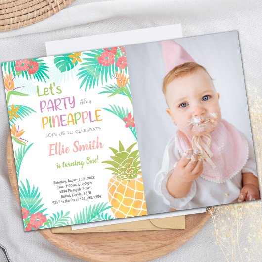 Invitations d'ananas avec photo