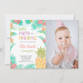 Invitations d'ananas avec photo (Devant)