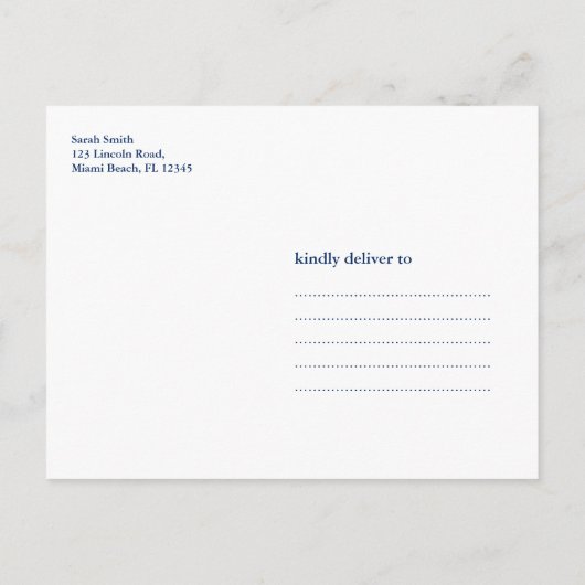 Invitations d'Ancre bleu marine moderne (Dos)