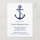 Invitations d'Ancre bleu marine moderne (Devant)