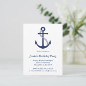 Invitations d'Ancre bleu marine moderne (Debout devant)
