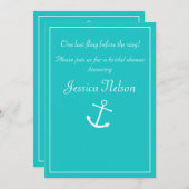 Invitations d'Ancres marines turquoise turquoise (Devant / Derrière)