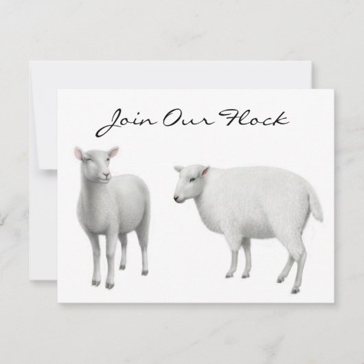 Invitations d'animal de ferme de moutons (Devant)