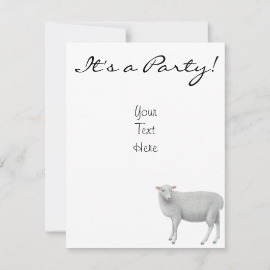 Invitations d'animal de ferme de moutons (Dos)