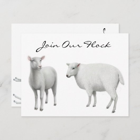 Invitations d'animal de ferme de moutons (Devant / Derrière)