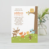 Invitations d'animaux de bois mignons (Debout devant)