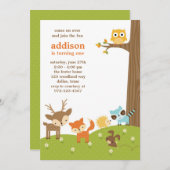 Invitations d'animaux de bois mignons (Devant / Derrière)