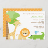 Invitations d'animaux de la jungle mignonne (Devant / Derrière)
